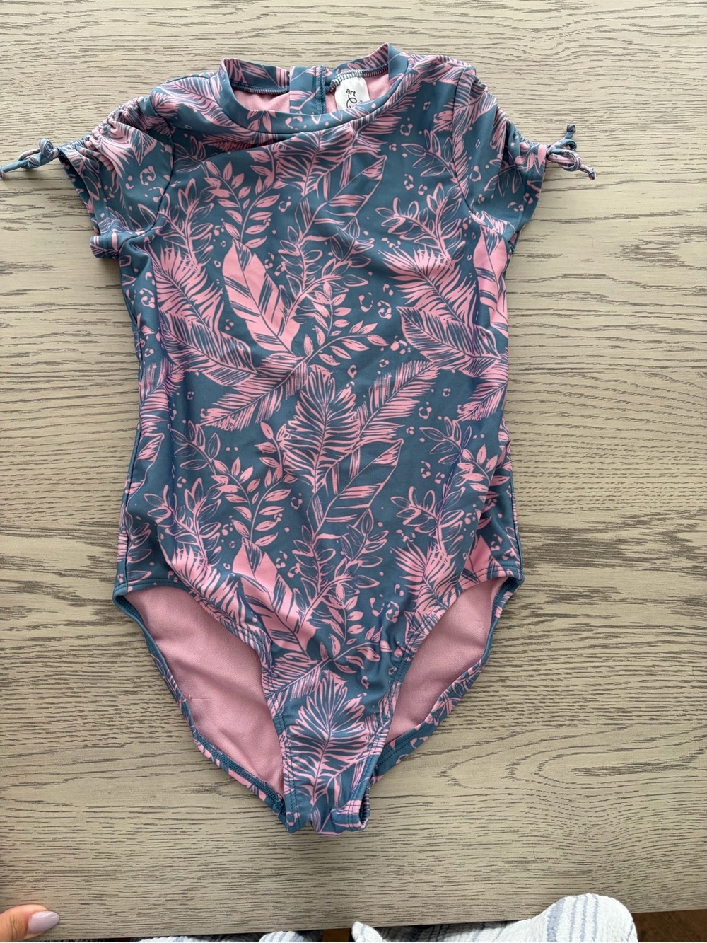 Target Kids One-Piece Swimsuit in Teal and Pink Tropical Print